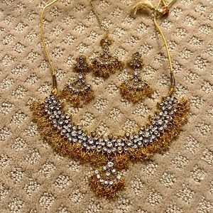 Gold plated Diamond Indian jewelry set